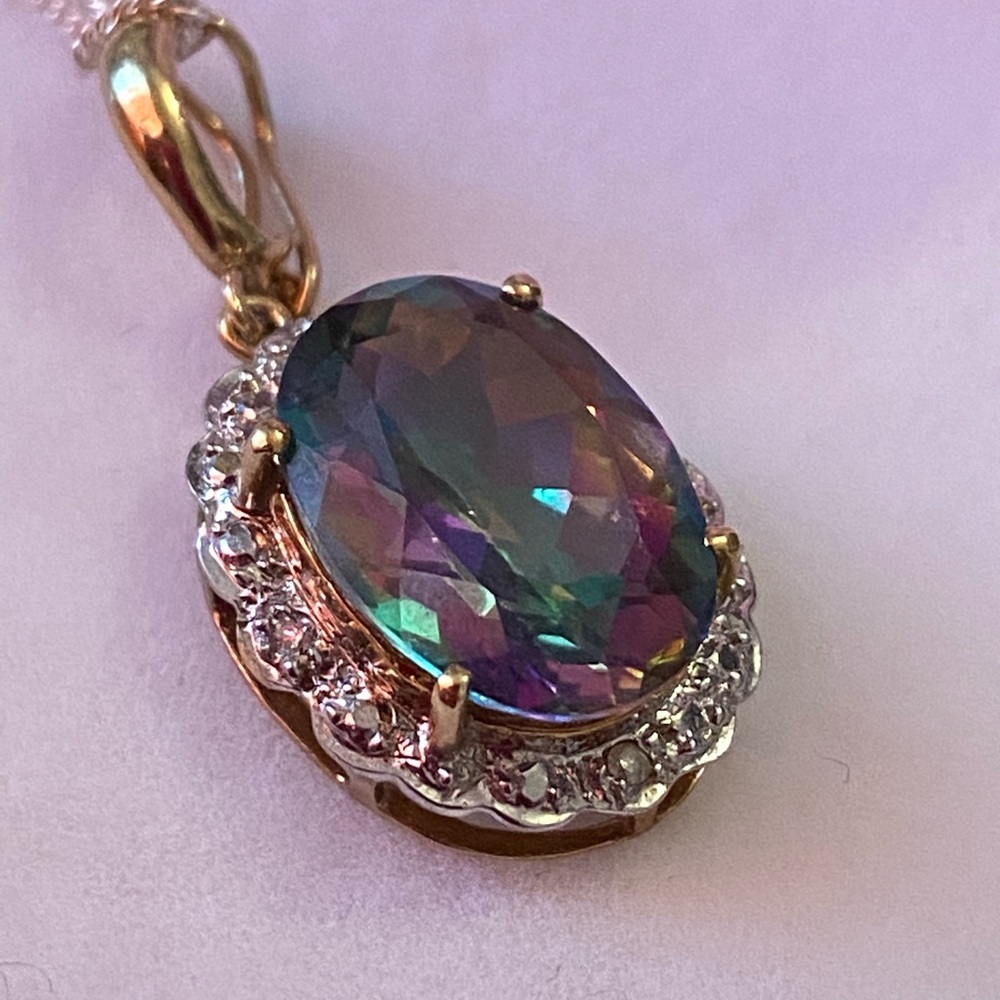 Topaz and diamond 14k